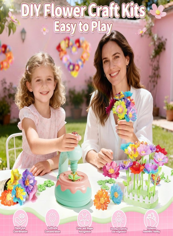 Euclidean Cube Flower Bouquet Making Kit, DIY Flower Bouquets Craft Toys for Kids, Arts & Crafts Educational Activity Set for Girls Toddler, Christmas Birthday Gift for 4 5 6 7 8+ Year Old Girls and Boys - Image 2